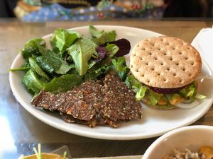 BBQ black bean burger at Seedz Cafe in St Louis