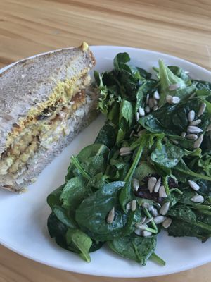 Tempeh Ruben + Side Salad at Seedz Cafe in St Louis