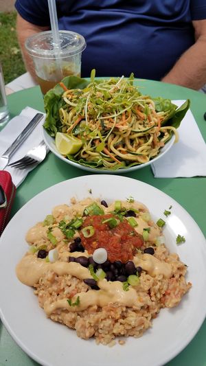 Cheesy rice and beans! at Seedz Cafe in St Louis