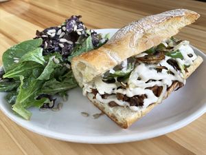 Jackfruit Philly Swiss at Seedz Cafe in St Louis