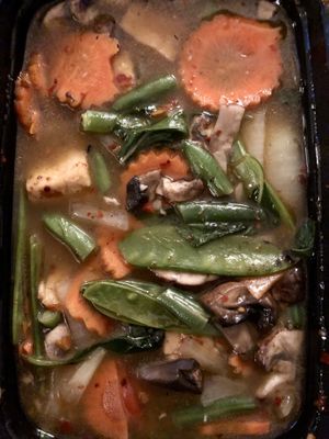 Pad Tuah before adding brown rice   at Wild Rose of Thailand in Bend