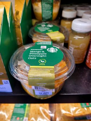 Mango & Pinapple Overnight Oats at Starbucks Coffee in Gwynedd