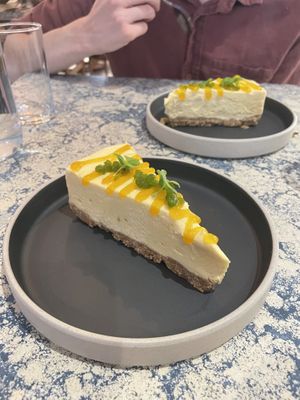 Passion fruit cheesecake with basil caviar   at Grazie in Sheffield