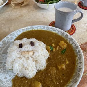 Curry & oat milk at Kitten Company in Kyoto