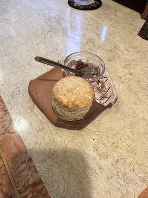 Scone with fig jam  at Kitten Company in Kyoto