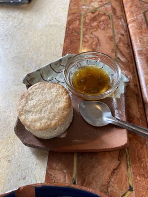 Scone with homemade plum jam  #Veganuary at Kitten Company in Kyoto
