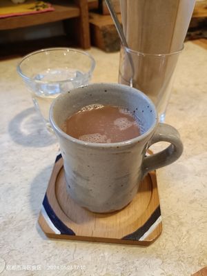 cocoa that comes with the set #Veganuary at Kitten Company in Kyoto