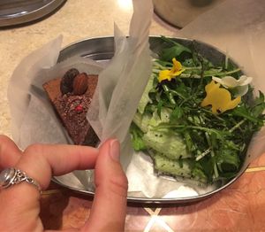 Vegan chocolate cake & side salad w/ the curry at Kitten Company in Kyoto