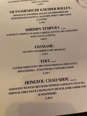 menu  at Alley 28 Asian Bistro in Graz