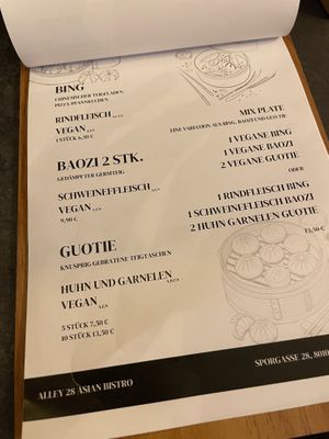 Menu  at Alley 28 Asian Bistro in Graz