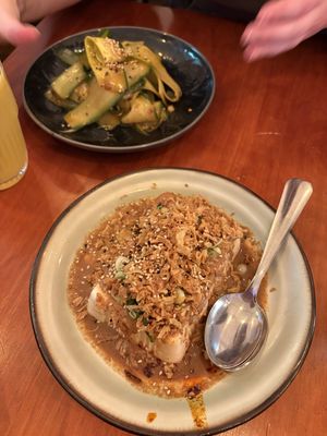 Silk Tofu with Sauces and Fried Onions  at Alley 28 Asian Bistro in Graz