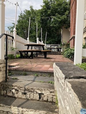 Exterior seating at Beacon Creamery in Beacon