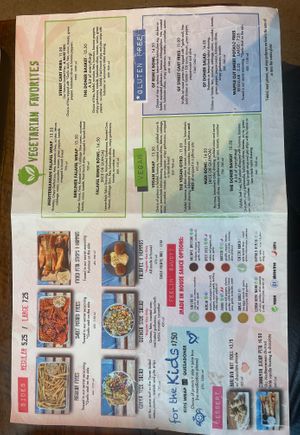 Menu back at Spitz in Bozeman