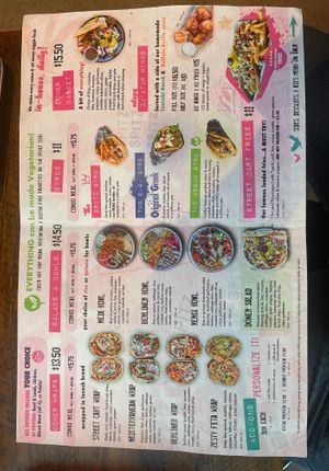 Menu front at Spitz in Bozeman