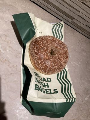 Big bagel  at Broad Nosh - Ninth Ave in New York City