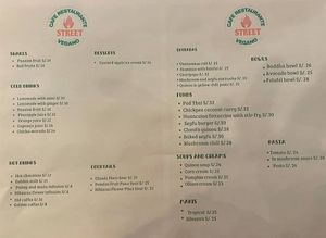 Menu at Street Vegano - Cafe Restaurante in Cusco