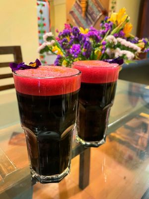 Chicha morada  at Street Vegano - Cafe Restaurante in Cusco