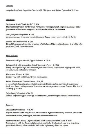 Menu in EN at Em Carne Viva in Porto