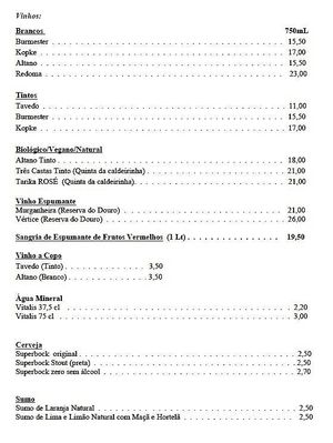 Beverages at Em Carne Viva in Porto