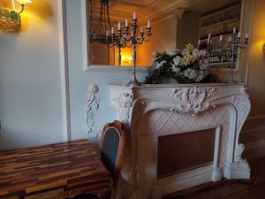 Fireplace at Em Carne Viva in Porto