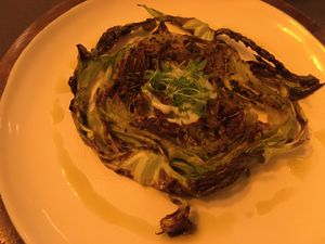 Roasted cabbage at Em Carne Viva in Porto