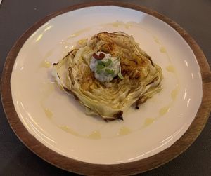 Roasted cabbage  at Em Carne Viva in Porto