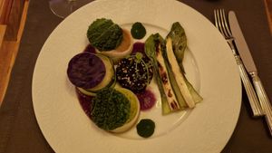 Alheira and 3 different mashes. Really well balanced at Em Carne Viva in Porto