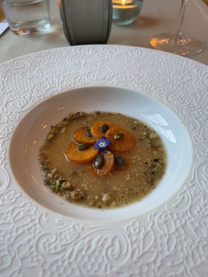 Golden pumpkin   at Em Carne Viva in Porto