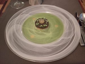 Melon tartar with dried tomato and black olives at Em Carne Viva in Porto