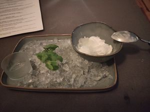 Caipirinha hail and green lime ice-cream at Em Carne Viva in Porto