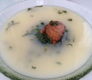 Caldo Verde - Vegan Soup at Em Carne Viva in Porto