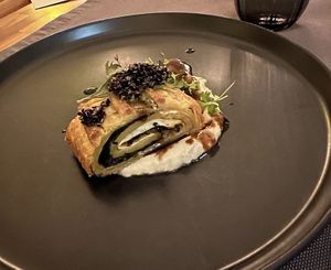 Course 4 celery root pastry  at Em Carne Viva in Porto