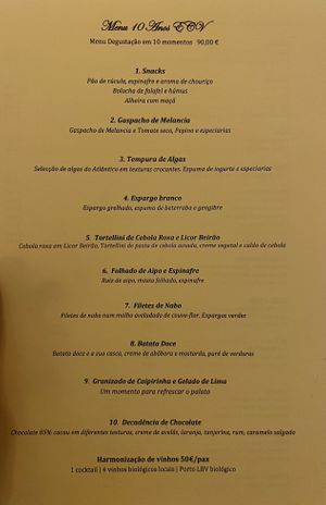 Tem course menu  at Em Carne Viva in Porto