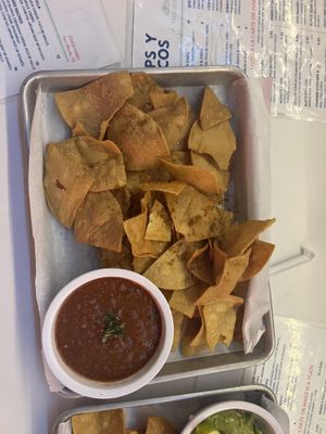 Chips and salsa  at Taco Heads - Stockyards in Fort Worth