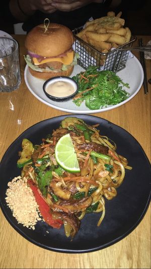 Peanut Satay Udon Noodles with “Duck" at Brother Bon in Northcote