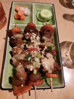 Satay skewers at Brother Bon in Northcote