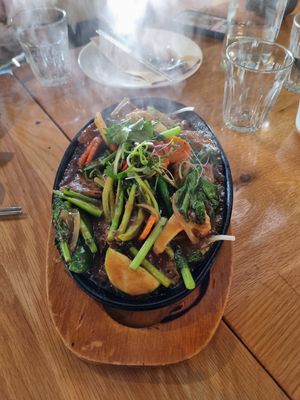 Sizzling Mongolian beef at Brother Bon in Northcote