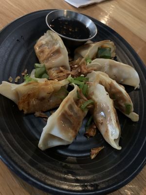 Spicy ‘chicken’ dumplings. Pretty spicy sauce but tasty!  at Brother Bon in Northcote