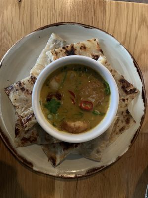 ‘Chicken’ and roti. Very tasty indeed!  at Brother Bon in Northcote