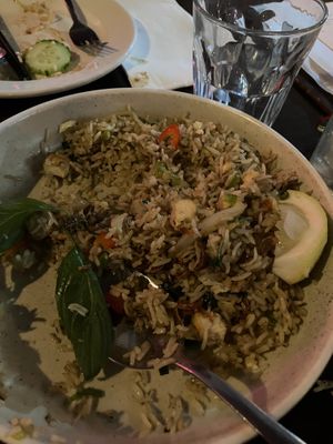 Sorry, we did the thing where we eat half the dish before we remember photos, but it’s the chilli basil fried rice 😹 at Brother Bon in Northcote