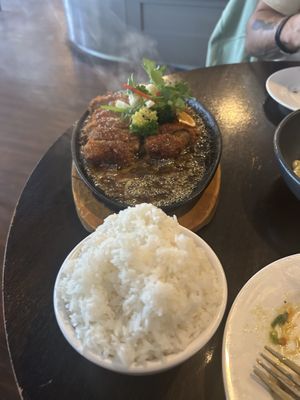 Sizzling duck  at Brother Bon in Northcote