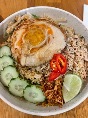 Chili basil fried rice with egg at Brother Bon in Northcote