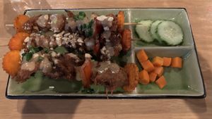 Satay skewers  at Brother Bon in Northcote