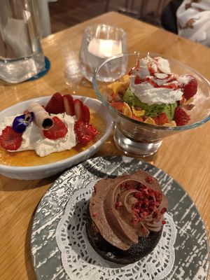 Mud pie, cream brûlée and parfait   at Brother Bon in Northcote