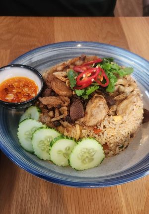 XO chicken and mushroom fried rice at Brother Bon in Northcote