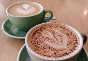 Flat white and mocha, both with oat milk at Brother Bon in Northcote