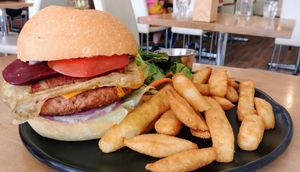 Aussie burger at Brother Bon in Northcote