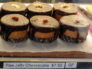 Raw jaffa cheezecake at Brother Bon in Northcote
