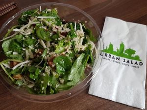 healthy bowl: iron energy slad with extra tempeh at Urban Salad in Amsterdam