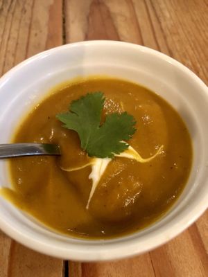 Butternut squash soup at Conscious 108 in Johannesburg
